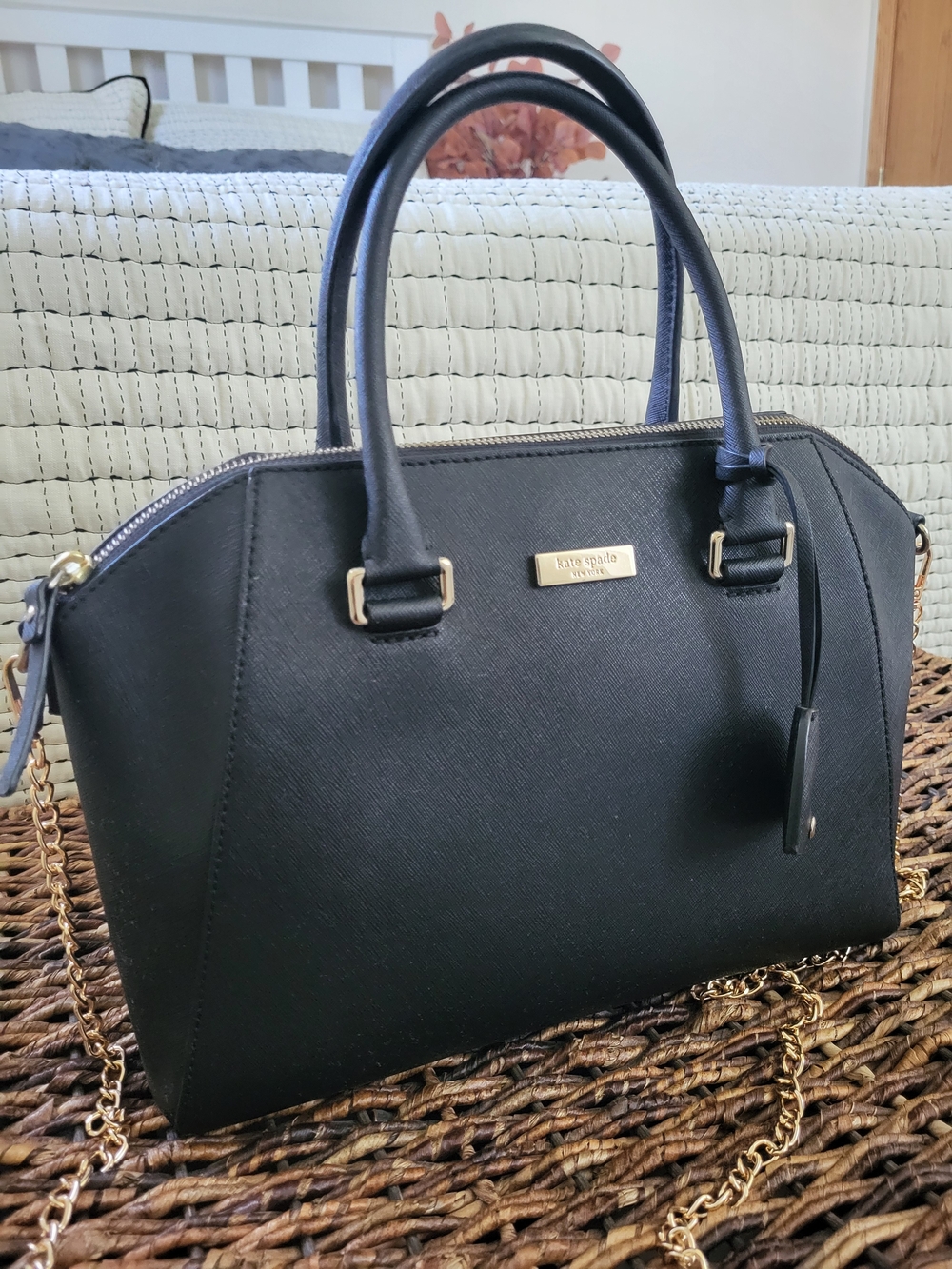 Kate Spade New York Black Saffiano Leather Satchel
